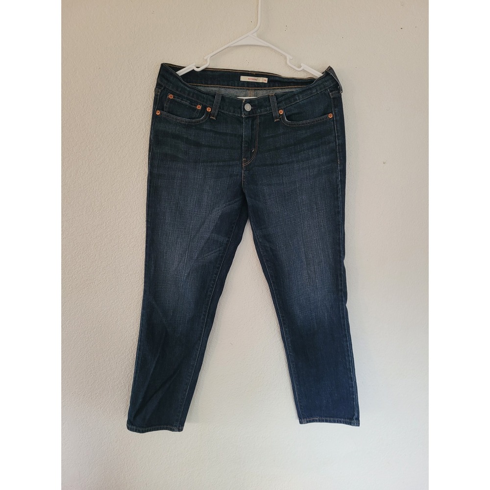 Levis Womens Boyfriend Jeans Dark Wash Denim Relaxed Fit Casual Size 28‎ #P